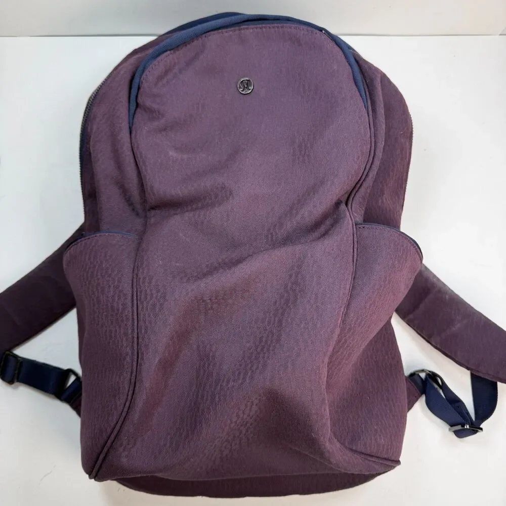 Lululemon Out Of Range Backpack 20L Purple Navy Trim Travel Laptop Commuter Gym